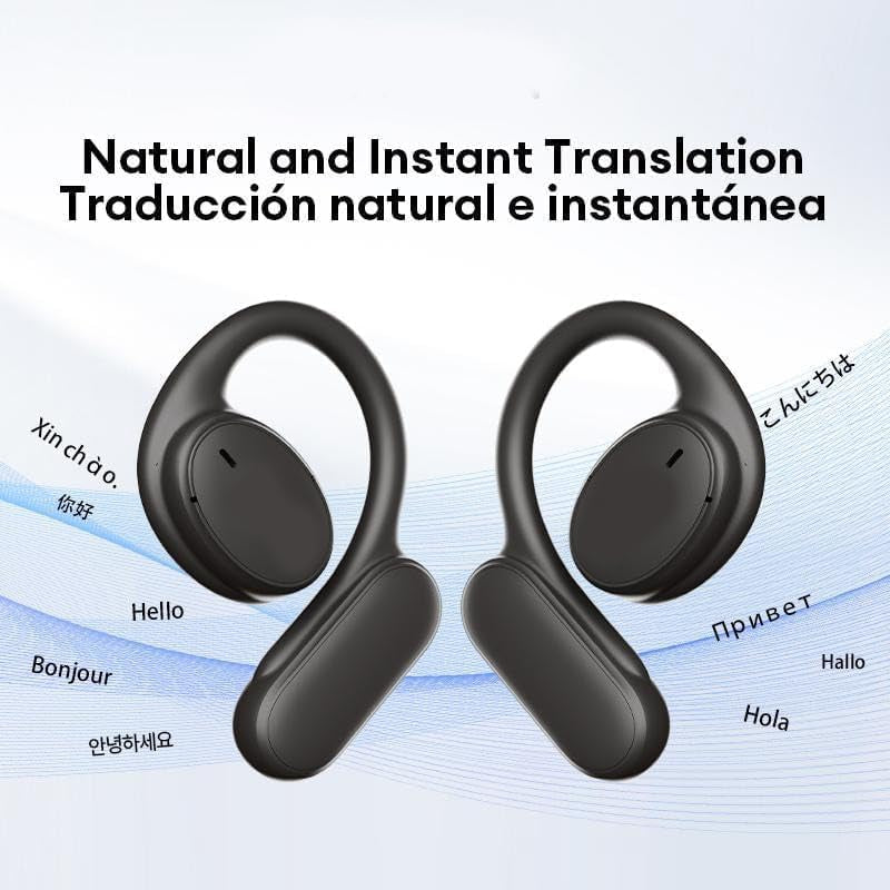 Paxa Translation Headphones, Paxa Open Air Traductor, Paxa Headphones, Paxa Openair 5 Ows Translation Wireless Bluetooth Earphones, 2024 New Ai Headphones Language Translation (Black)